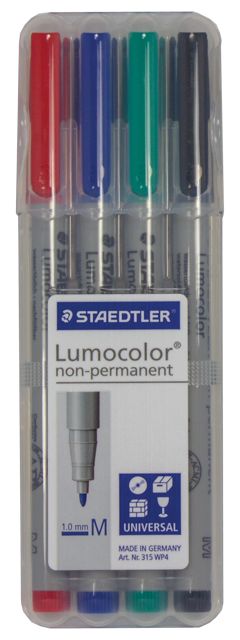 Water Soluble 4-Pack Markers Medium-Tip