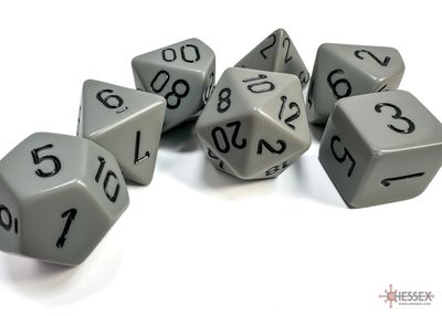 Opaque Polyhedral Grey/black 7-Die Set