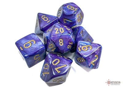 Lustrous® Polyhedral Purple/gold 7-Die Set