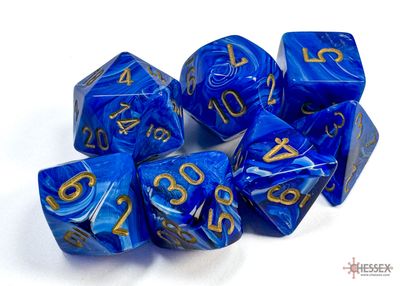 Vortex® Polyhedral Blue/gold 7-Die Set