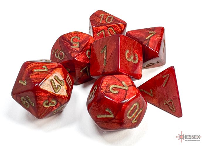 Scarab® Polyhedral Scarlet/gold 7-Die Set