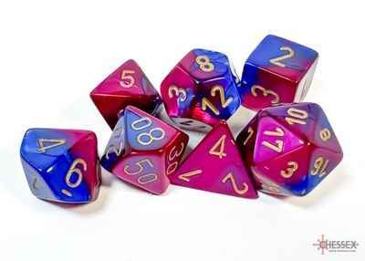 Gemini® Polyhedral Blue-Purple/gold 7-Die Set