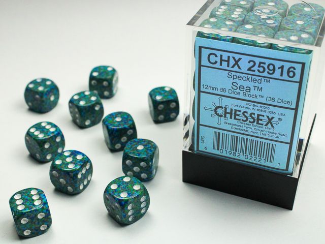 Speckled® 12mm d6 Sea™ Dice Block™ (36 dice)