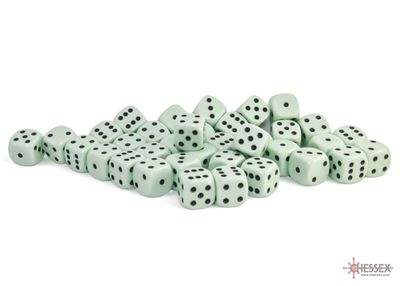 Opaque 12mm d6 Pastel Green/black Dice Block™ (36 dice)