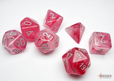 Ghostly Glow™ Polyhedral Pink/silver 7-Die Set