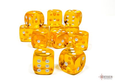 Translucent 16mm d6 Yellow/white Dice Block™ (12 dice) Translucent 16mm d6 Yellow/white Dice Block™ (12 dice)