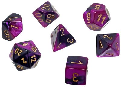 Gemini® Mini-hedral® Black-Purple/gold 7-Die Set