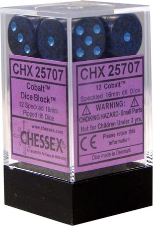 Speckled® 16mm d6 Cobalt™ Dice Block™ (12 dice)