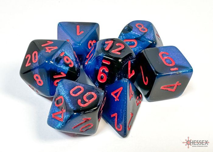 Gemini® Polyhedral Black-Starlight/red 7-Die Set