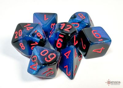Gemini® Polyhedral Black-Starlight/red 7-Die Set