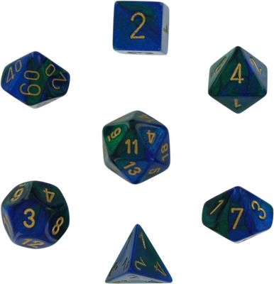 Gemini® Polyhedral Blue-Green/gold 7-Die Set
