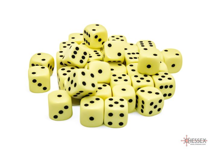 Opaque 12mm d6 Pastel Yellow/black Dice Block™ (36 dice)