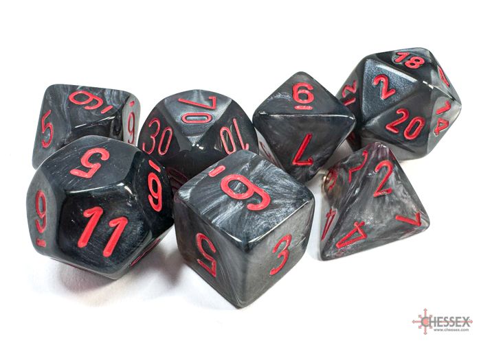 Velvet® Polyhedral Black/red 7-Die Set