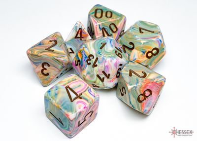 Festive® Polyhedral Vibrant/brown 7-Die Set