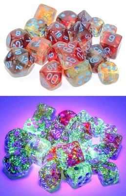 Nebula® 12mm d6 Primary™/blue Luminary™ Dice Block™ (36 dice)