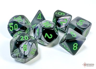 Gemini® Polyhedral Black-Grey/green 7-Die Set