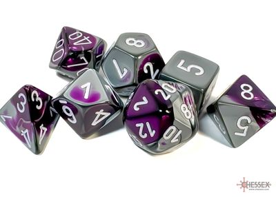 Gemini® Polyhedral Purple-Steel/white 7-Die Set