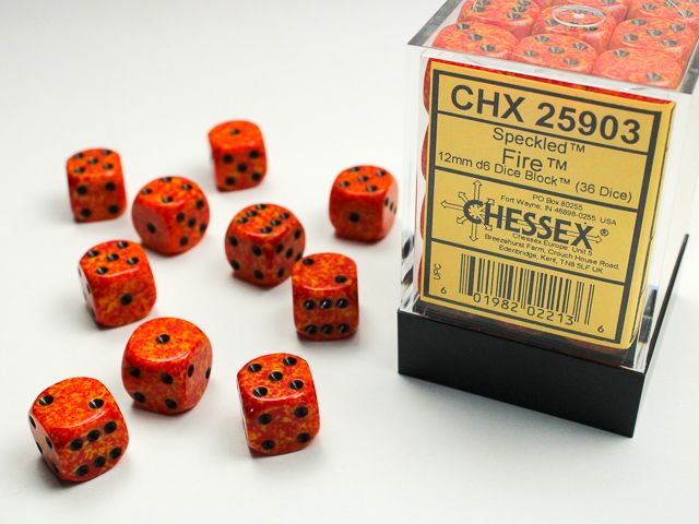 Speckled® 12mm d6 Fire Dice Block™ (36 dice)