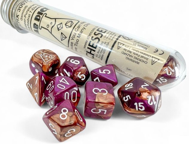 Gemini® Polyhedral Copper-Purple/white 7-Die Set +