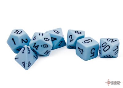 Opaque Polyhedral Pastel Blue/black 7-Die Set