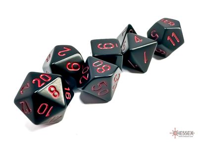 Opaque Polyhedral Black/red 7-Die Set