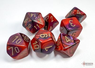 Gemini® Polyhedral Purple-Red/gold 7-Die Set
