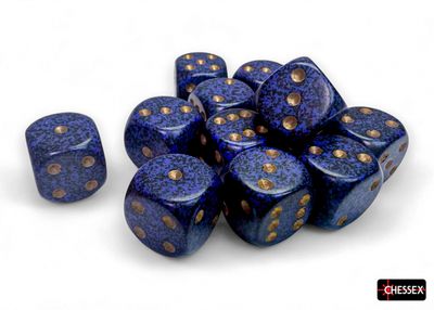 Speckled® 16mm d6 Golden Cobalt™ Dice Block™ (12 dice)