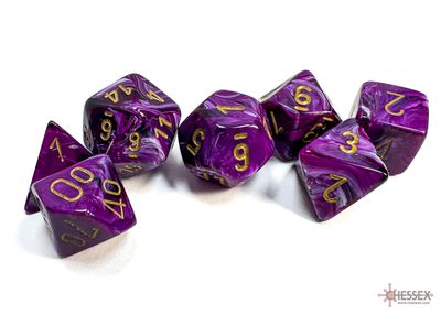 Vortex® Polyhedral Purple/gold 7-Die Set