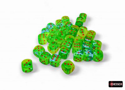 Gemini® 12mm d6 Plasma Green-Teal/orange Luminary™ Dice Block™ (36 dice)