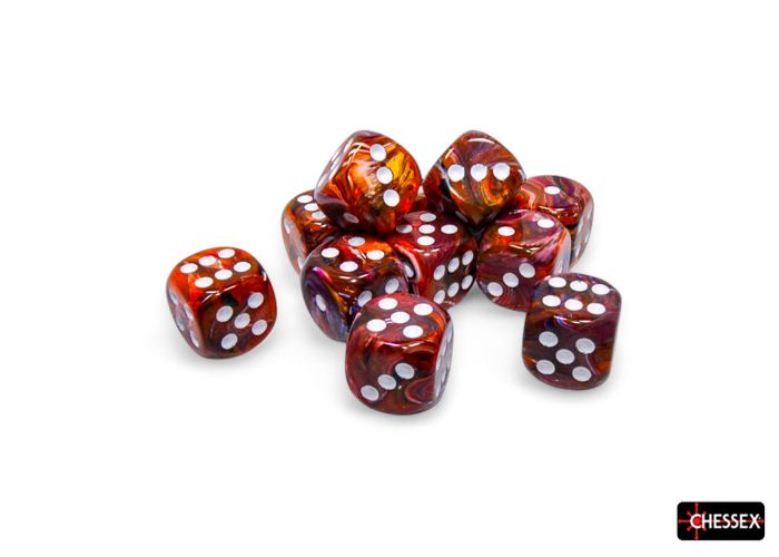 Festive® 16mm d6 Symphony™/white Dice Block™ (12 dice)