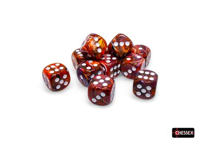 Festive® 16mm d6 Symphony™/white Dice Block™ (12 dice)