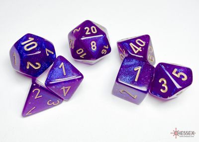 Borealis® Polyhedral Royal Purple/gold Luminary™ 7-Die Set
