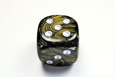 Leaf 16mm d6 Black-Gold/silver Dice Block™ (12 dice)