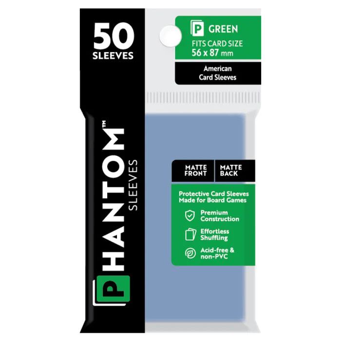 Phantom Green Sleeves Matte/Matte 56x87mm Clear 50ct