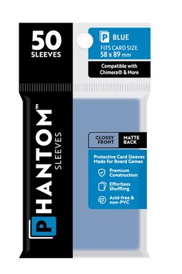 Phantom Blue Sleeves Gloss/Matte 58x89mm Clear 50ct