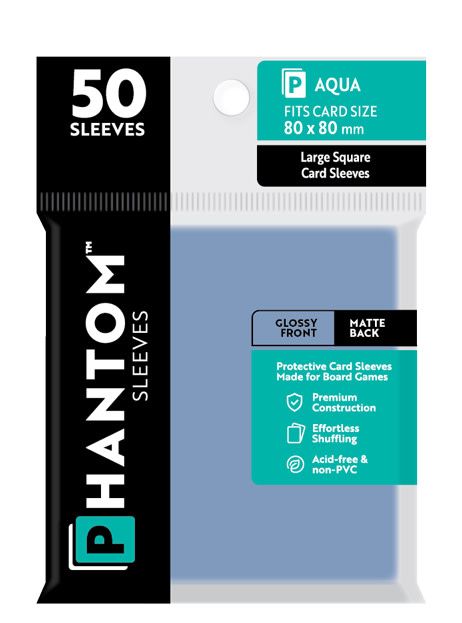 Phantom Aqua Sleeves Gloss/Matte 80x80mm Clear 50ct