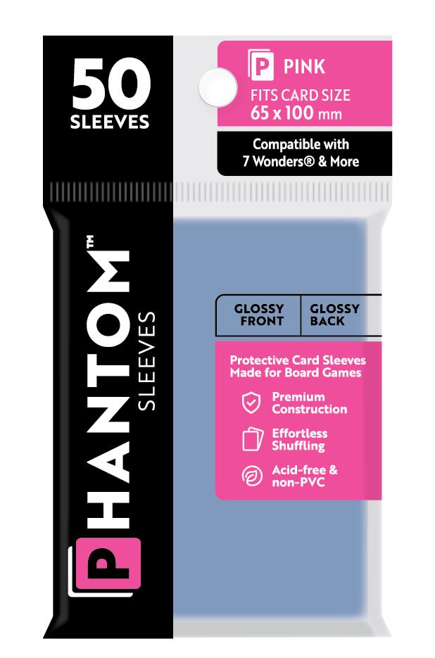 Phantom Pink Sleeves Gloss/Gloss 65x100mm Clear 50ct