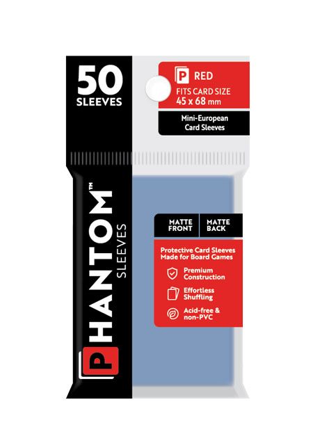 Phantom Red Sleeves Matte/Matte 45x68mm Clear 50ct Phantom Red Sleeves Matte/Matte 45x68mm Clear 50ct