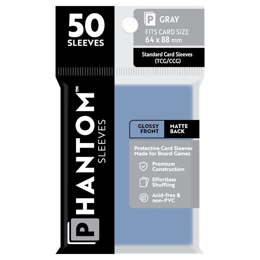 Phantom Gray Sleeves Matte/Matte 64x88mm Clear 50ct Phantom Gray Sleeves Matte/Matte 64x88mm Clear 50ct