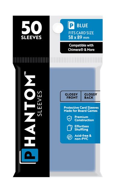 Phantom Blue Sleeves Gloss/Gloss 58x89mm Clear 50ct