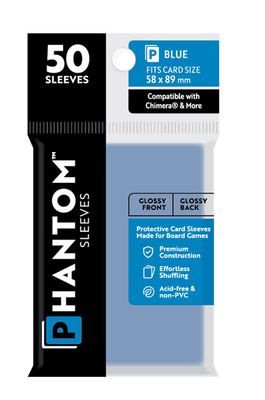 Phantom Blue Sleeves Gloss/Gloss 58x89mm Clear 50ct