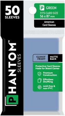 Phantom Green Sleeves Gloss/Matte 56x87mm Clear 50ct