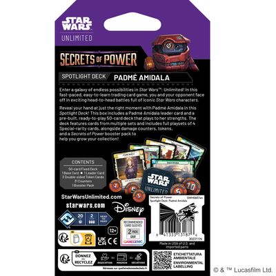 Star Wars Unlimited Secrets of Power Spotlight Deck Padme Amidala