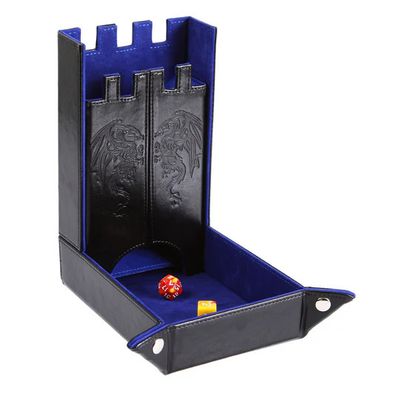 Forged Draco Castle Dice Tower & Tray Blue