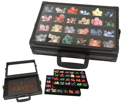 Dice Display Case and Dice Tray with 2 Removable Divided Dice Trays