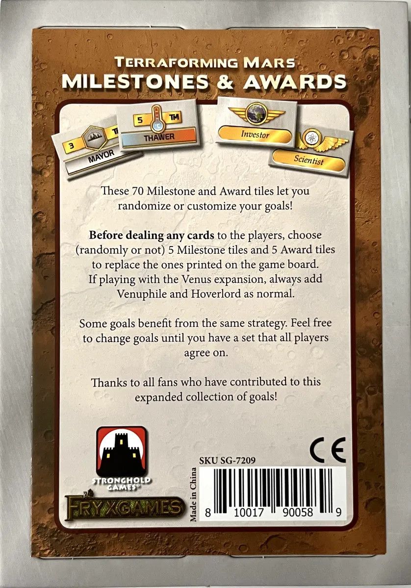Terraforming Mars Milestones and Awards