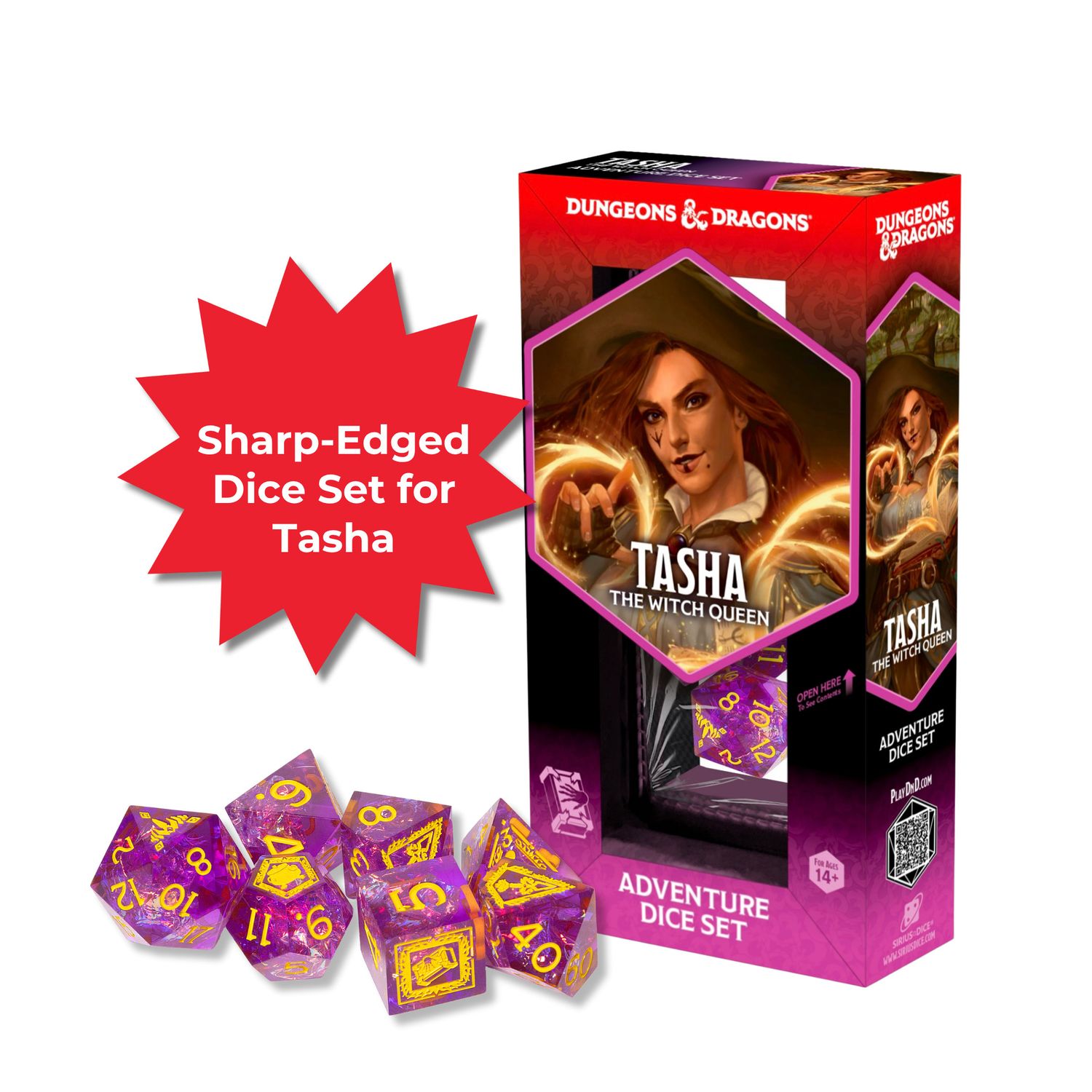 D&D Adventure Dice - Tasha the Witch Queen Sharp Edged Set D&D Adventure Dice - Tasha the Witch Queen Sharp Edged Set