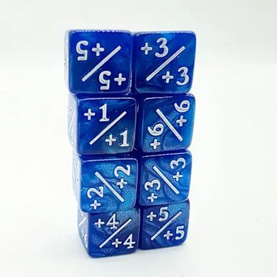 Dice Counters +1/+1 Pearl Blue Counters for Magic - Set of 8