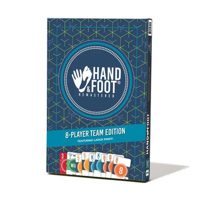 Hand & Foot Remastered Card Game 8 Players Large Print