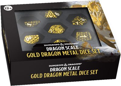 D&D Metal 7 Dice Set Dragon Scale Gold